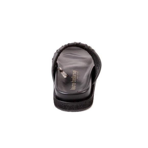 Laura Bellariva 7843 Black / Silver Leather Platform Sandals - Picture 5 of 8